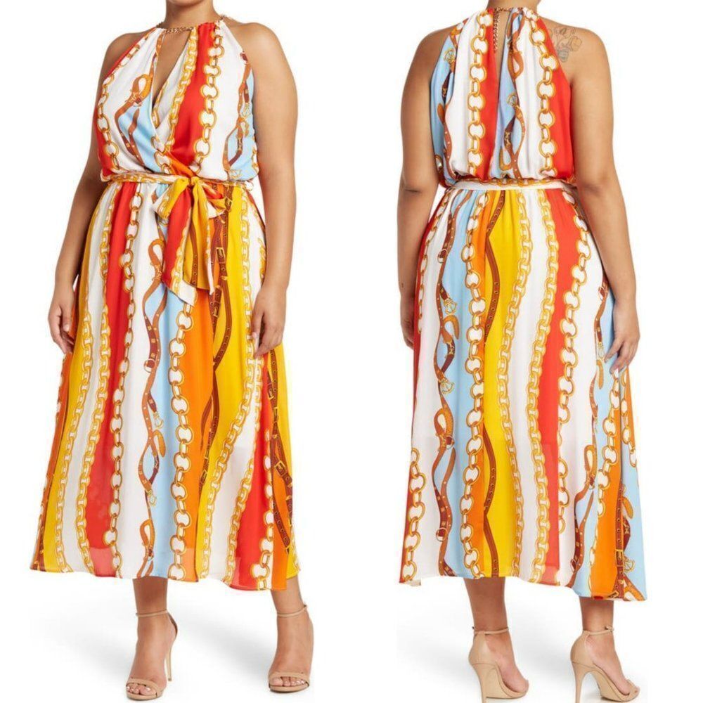 Love X Design Beach House Chain Print Maxi Dress 1X